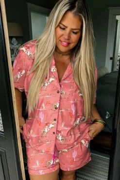 Hot Dear-Lover Cowgirl Country Print Pajamas Set Blossom