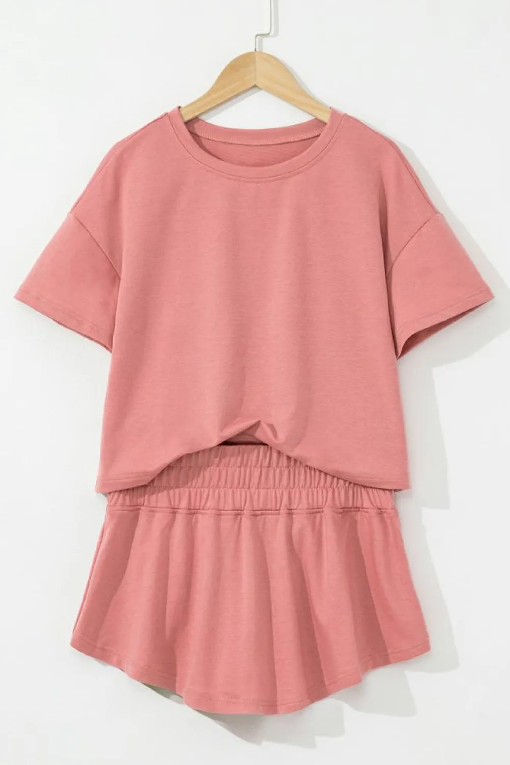 Sale Dear-Lover 2pcs Cropped Tee and Ruffle High Waist Skort Set Blossom