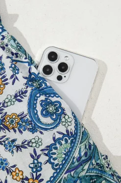 Best Dear-Lover Bohemian Paisley Floral V Neck Short Sleeve Mini Dress Blue