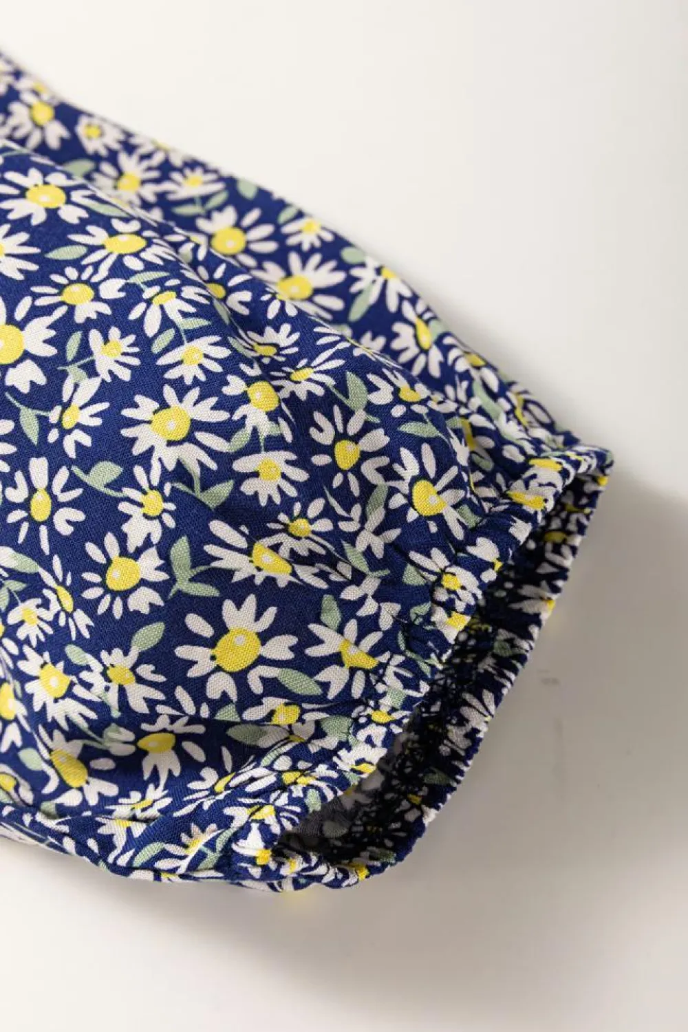 Discount Dear-Lover Boho Floral Print Smocked Square Neck Loose Fit Blouse Blue