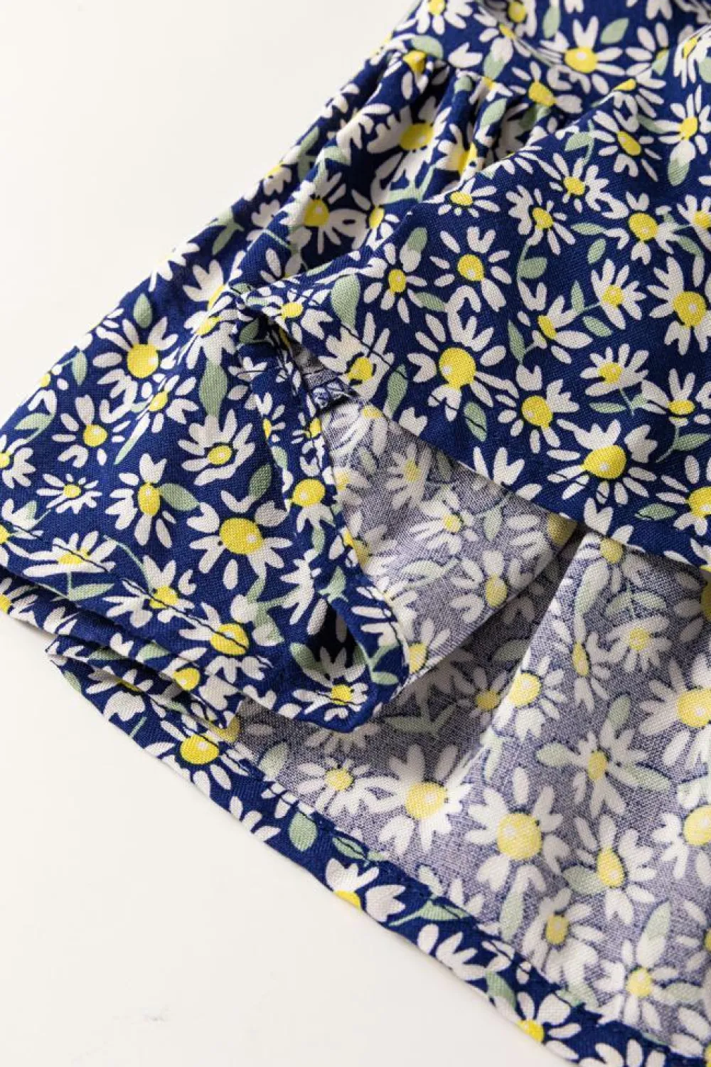 Discount Dear-Lover Boho Floral Print Smocked Square Neck Loose Fit Blouse Blue