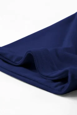 New Dear-Lover Casual Plain Crew Neck Tee Blue