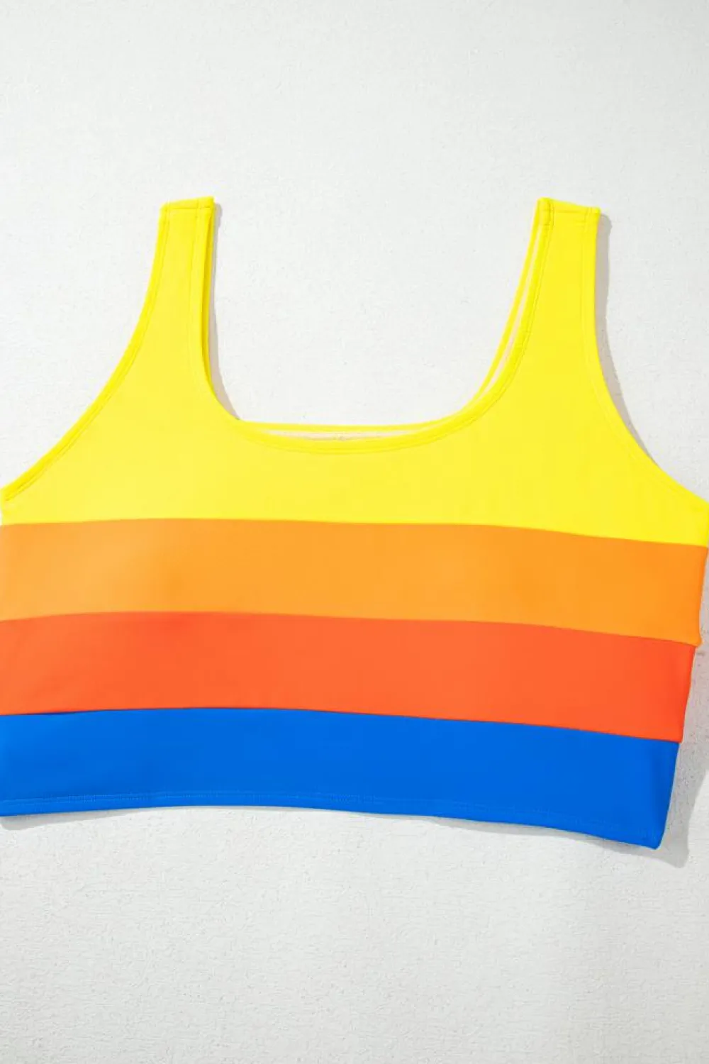 Best Dear-Lover Colorblock Square Neck Top Pleated High Waisted Bikini Blue