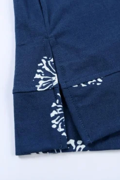 Discount Dear-Lover Dandelion Print Crew Neck T-shirt Blue
