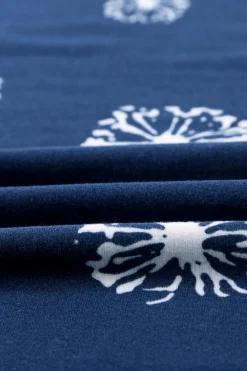 Discount Dear-Lover Dandelion Print Crew Neck T-shirt Blue