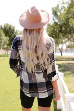 Best Dear-Lover Distressed Raw Edge Plaid Print Shirt Blue