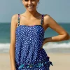 New Dear-Lover Dotted Print Tankini Swimwear Blue