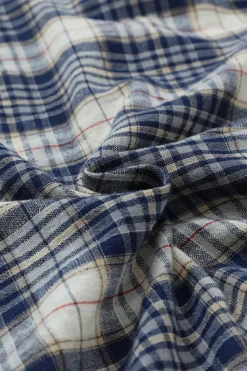 Outlet Dear-Lover Floral Plaid Mixed Print Bishop Sleeve Patchwork Top Blue