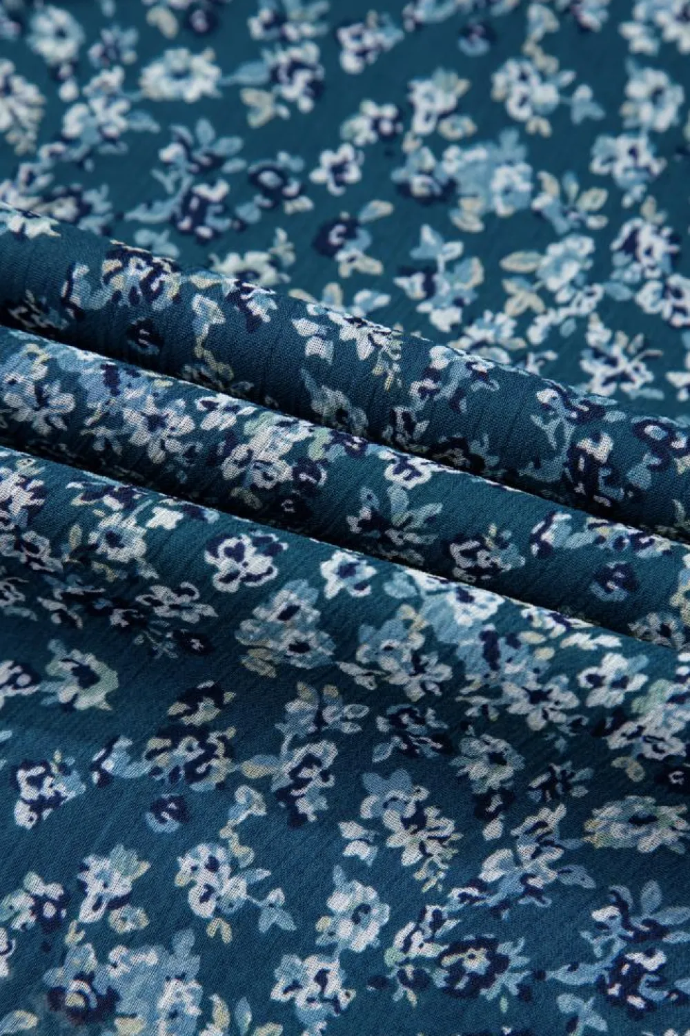 New Dear-Lover Floral Print Sweetheart Neck Shirred Back Mini Dress Blue
