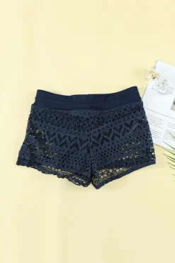 Discount Dear-Lover Lace Shorts Attached Swim Bottom Blue