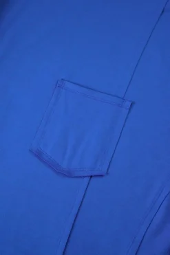New Dear-Lover Patched Pocket Exposed Seam Oversize T-shirt Blue