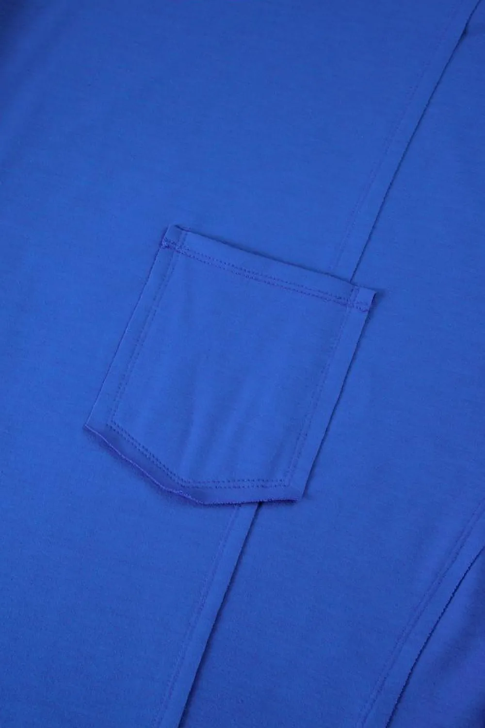 New Dear-Lover Patched Pocket Exposed Seam Oversize T-shirt Blue