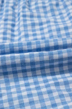 Best Dear-Lover Red Plaid Gingham Printed High Waist Shorts blue