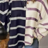 Outlet Dear-Lover Colorblock Oversized Sweater Blue Stripe