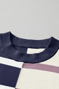 Outlet Dear-Lover Colorblock Oversized Sweater Blue Stripe