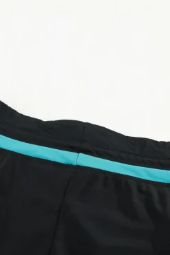 Discount Dear-Lover Blue Trim Black Women Swim Boardshort Black Blue