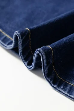 Online Dear-Lover Asymmetric Wrapped Buttoned High Waist Denim Shorts Bluing