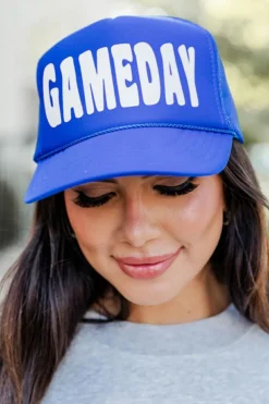 Best Dear-Lover GAME DAY Rugby Football Mesh Back Baseball Cap Bluing