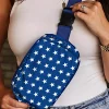 Discount Dear-Lover Independent Day Flag Star Printed Crossbody Bag Bluing