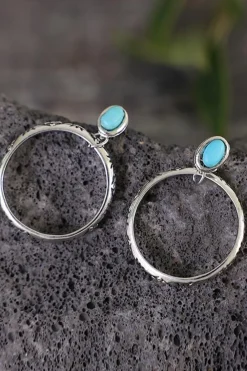 Online Dear-Lover Bold Ring Turquoise Stud Earrings Green