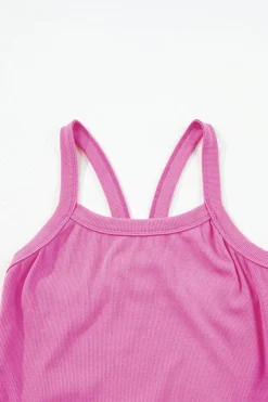 Sale Dear-Lover Athletic Ribbed Cropped Cami Top Bonbon