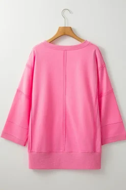 Sale Dear-Lover Bracelet Sleeve Mineral Washed V Neck T Shirt Bonbon