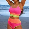 Discount Dear-Lover Color Block High Waisted Sexy Bikini Set Bonbon