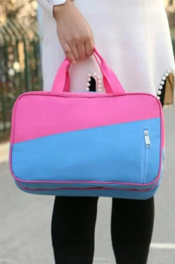New Dear-Lover Color Block Multi Zip Pocket Portable Yoga Bag Bonbon