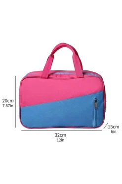 New Dear-Lover Color Block Multi Zip Pocket Portable Yoga Bag Bonbon