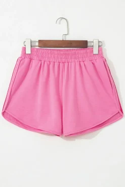 New Dear-Lover Color Block Stripes Elastic High Waist Active Shorts Bonbon