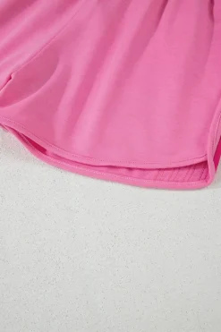 New Dear-Lover Color Block Stripes Elastic High Waist Active Shorts Bonbon