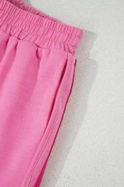 New Dear-Lover Color Block Stripes Elastic High Waist Active Shorts Bonbon