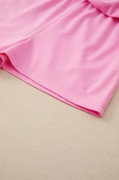 Online Dear-Lover Colorblock Edge Drop Shoulder T Shirt and Skort 2Pcs Set Bonbon