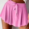 Hot Dear-Lover Drawstring High Waist Lined Tennis Skorts Bonbon