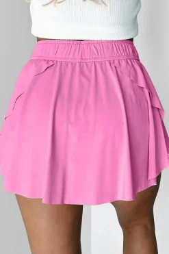 Hot Dear-Lover Drawstring High Waist Lined Tennis Skorts Bonbon