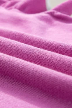 Sale Dear-Lover Edge Piping Ruffled Sleeve Round Neck Knit Top Bonbon