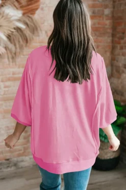 Outlet Dear-Lover Exposed Seam Chest Pocket Split Loose T Shirt Bonbon