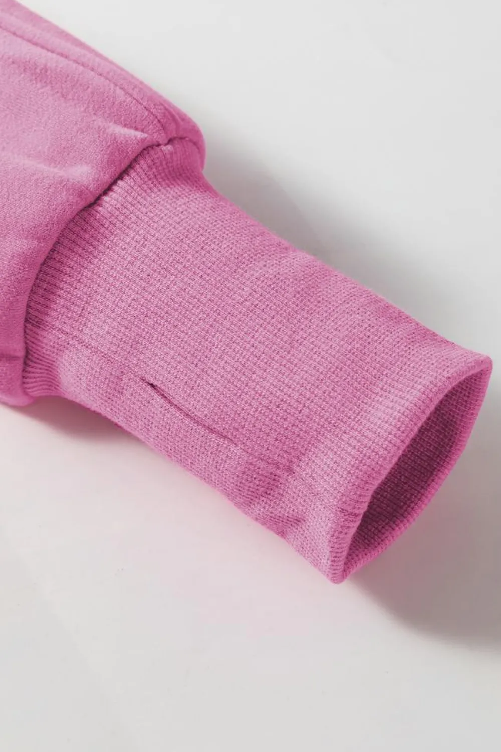 Clearance Dear-Lover Fleece Lined Zip Up Stand Collar Thumbhole Sleeve Sweatshirt Bonbon