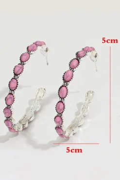 Hot Dear-Lover Gem Inlay Retro C-shape Earrings Bonbon