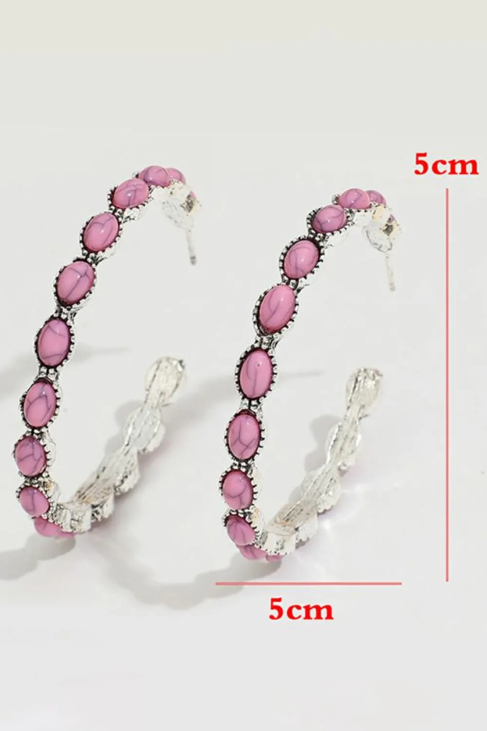 Hot Dear-Lover Gem Inlay Retro C-shape Earrings Bonbon