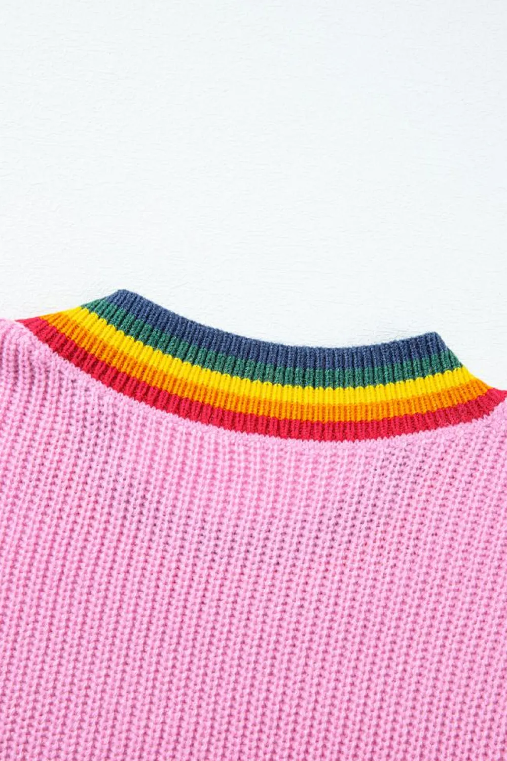 Discount Dear-Lover Merry & Bright Colorful Stripes Trim Sweater Bonbon