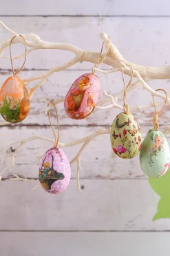 Clearance Dear-Lover 6pcs/set Easter Egg Hanging Home Decoration with Basket Bonbon