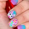 Clearance Dear-Lover Polka Dot Bunny Easter Fashion Square Nail Stickers Bonbon