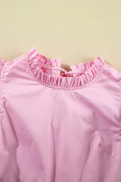 Clearance Dear-Lover Ricrac Ruffled Sleeve Frilled Collar Blouse Bonbon