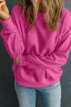 Outlet Dear-Lover Solid Classic Crewneck Pullover Sweatshirt Bonbon