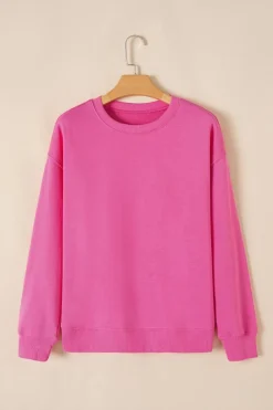 Outlet Dear-Lover Solid Classic Crewneck Pullover Sweatshirt Bonbon