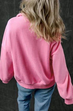 Outlet Dear-Lover Zip-up Stand Neck Kangaroo Pocket Sweatshirt Bonbon
