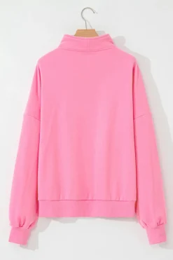 Outlet Dear-Lover Zip-up Stand Neck Kangaroo Pocket Sweatshirt Bonbon