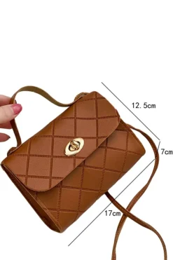 Sale Dear-Lover PU Leather Diamond Pattern Messenger Bag Breen