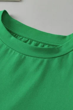 Discount Dear-Lover Anglaise Embroidered Puff Short Sleeve Top Bright Green